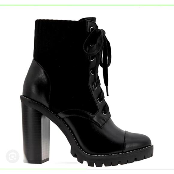BCBGeneration Womens Faux Leather Lace-Up Booties - Picture 1 of 9